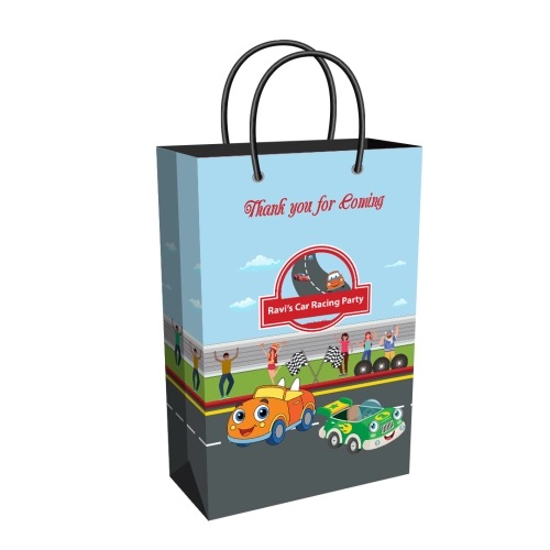 Cars Theme Party Supplies | Tall Gift Bag | Plain or Personalized Return Gift Bag
